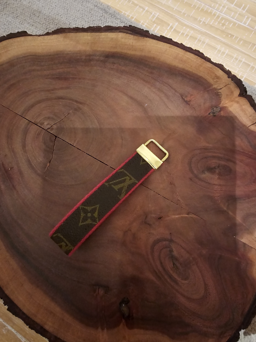 LV upcycled Brown Monogram Key Fob